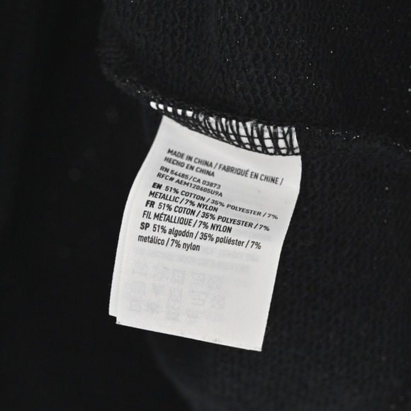 American Eagle Black Shimmer Sweater Womens Size M Cotton Blend Sweatshirt Style - Picture 7 of 12